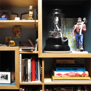 Storage for all kinds of objects: plywood and laminate shelves